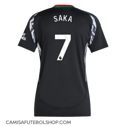 Camisa de time de futebol Arsenal Bukayo Saka #7 Replicas 2º Equipamento Feminina 2024-25 Manga Curta